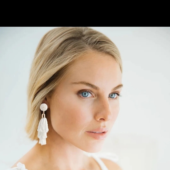 Rachel Zoe Panacea Beaded Tassel Earrings white brand new - Picture 4 of 5